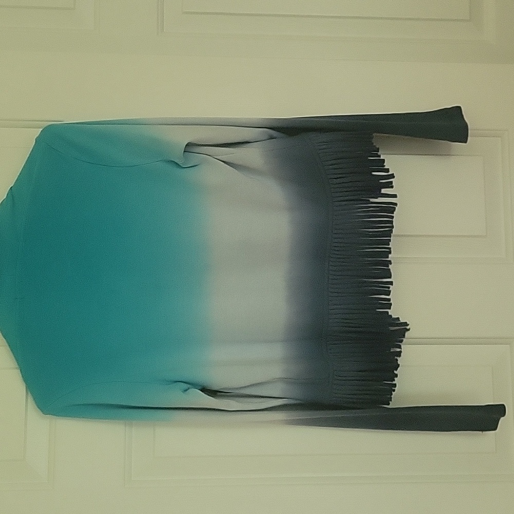 NEW! Barbara Lesser Ombre Fringe Cardigan - Picture 3 of 3